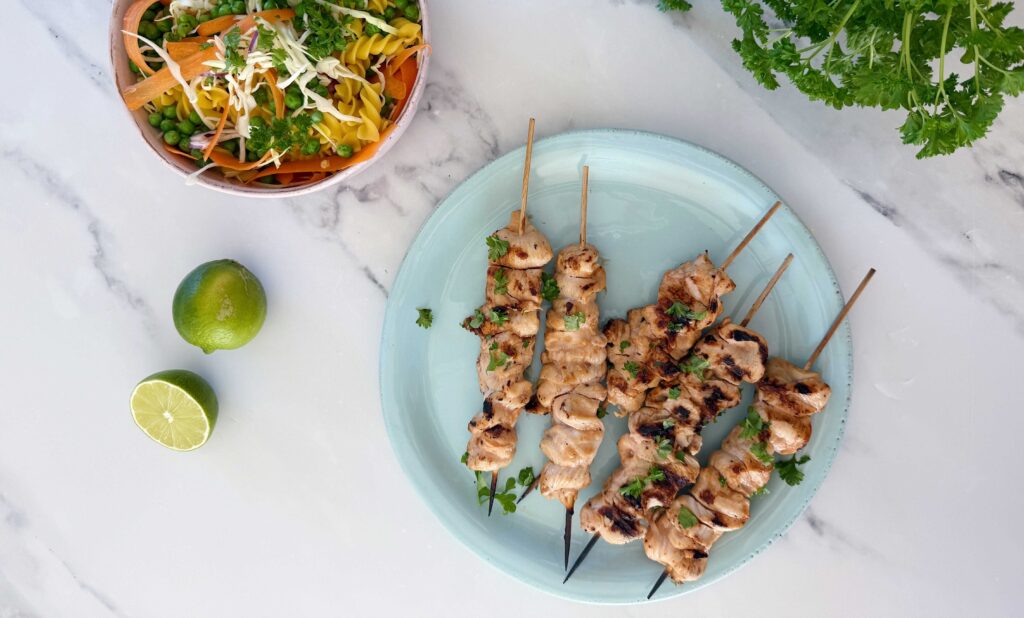 Glutenfri kyllingespyd med honningmarinade