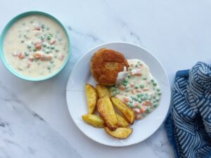 Glutenfri stuvede ærter og gulerødder